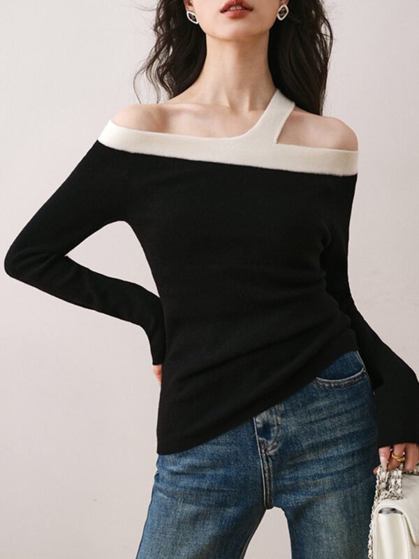 Asymmetric Strap Graceful Off-Shoulder Top - Image 2
