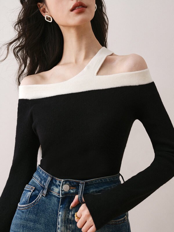 Asymmetric Strap Graceful Off-Shoulder Top - Image 4