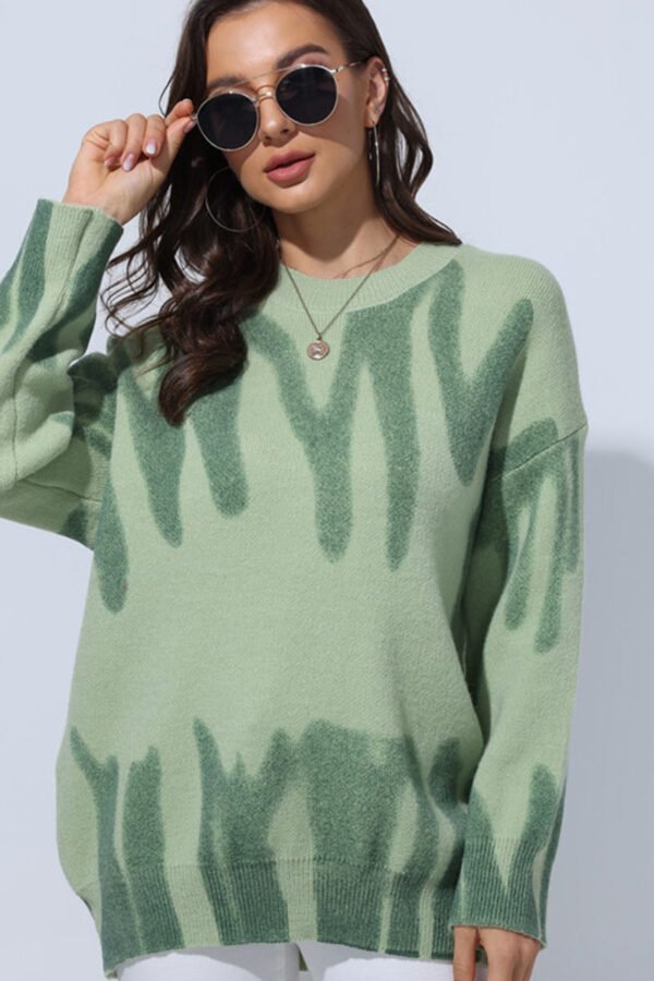 Crew Neck Jumper with Pattern - Image 7