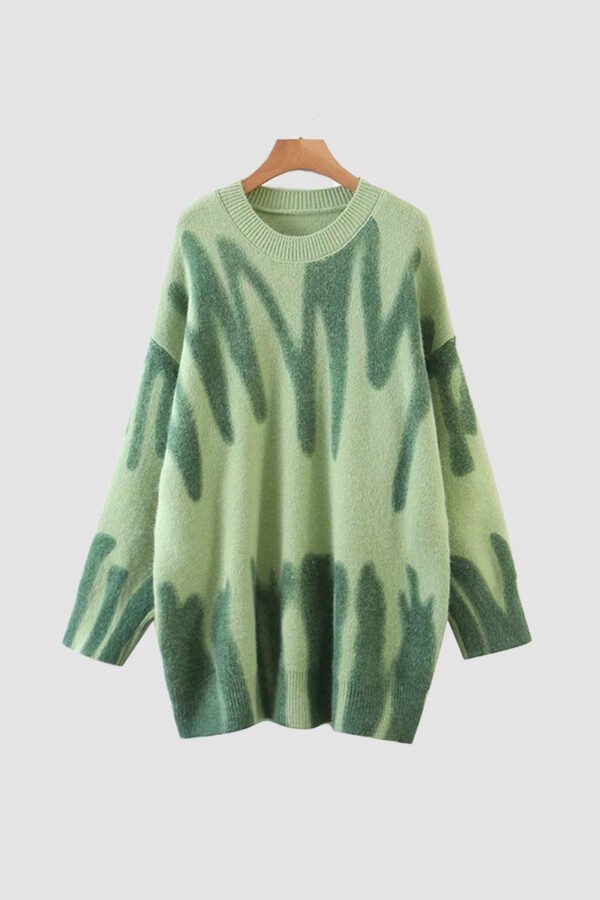 Crew Neck Jumper with Pattern - Image 9